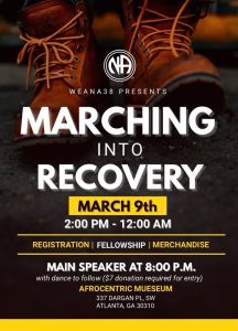 Marching into Recovery Event Flyer